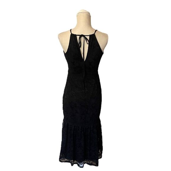 Bebe Black Lace Halter Midi Dress - Picture 3 of 15